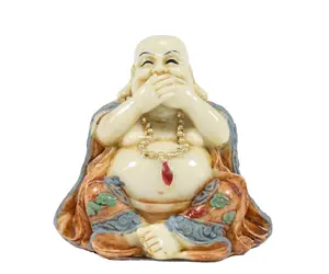 Feng Shui Speak No Evil Happy Face Laughing Buddha Figurine Home Decor Statue Religious Ornaments