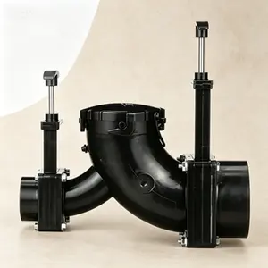 Camper & Trailer Sewer Valve Assembly, Mess-Free Double Rotating Valve, 3" Hub x 1.5" Hub x 3" Bayonet Cap Sewer Connection, Reliable RV Cleanout Valve Replacement, Easy Cleanout Valve Upgrade