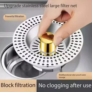 Stainless Steel Kitchen Sink Filter Mesh, Modern Drain Plug and Stopper, Corrosion Resistant, Efficient Debris Capture, Easy Clean Material