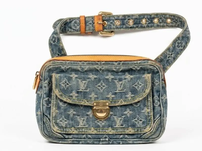 Pre-owned Louis Vuitton Denim Mini Bags "Monogram Bumbag" 4000042908353