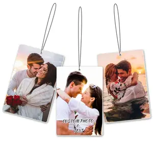 Personalized Photo Air Freshener Custom Car Air Fresheners Double-Sided Printing with Picture Photos Logos and Text Perfect for Valentine's Day Birthdays and Anniversaries