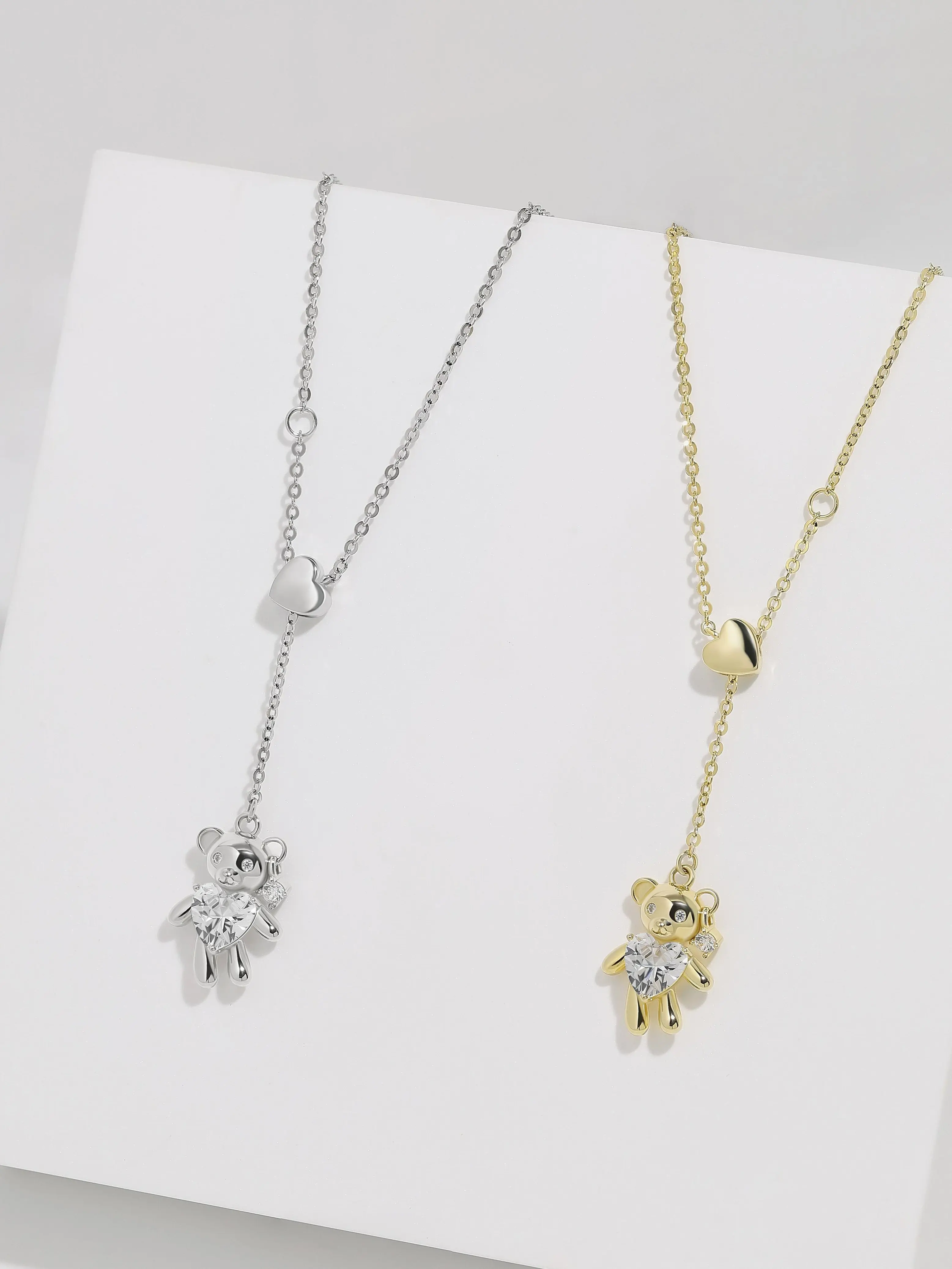 S925 Sterling Silver Beloved Teddy Necklace