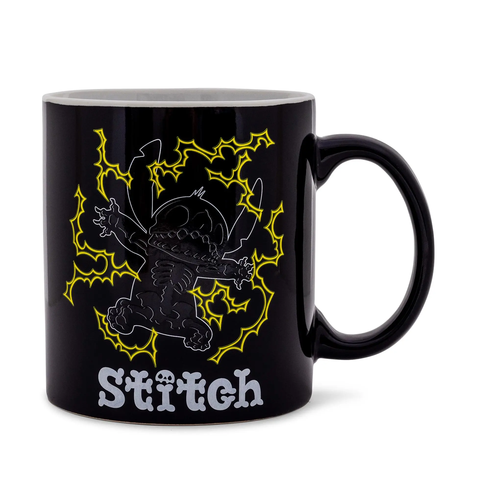 Disney Lilo & Stitch Skeleton Glow-In-The-Dark Ceramic Coffee Cup - 20 oz Beverage Drink Collectible Mug