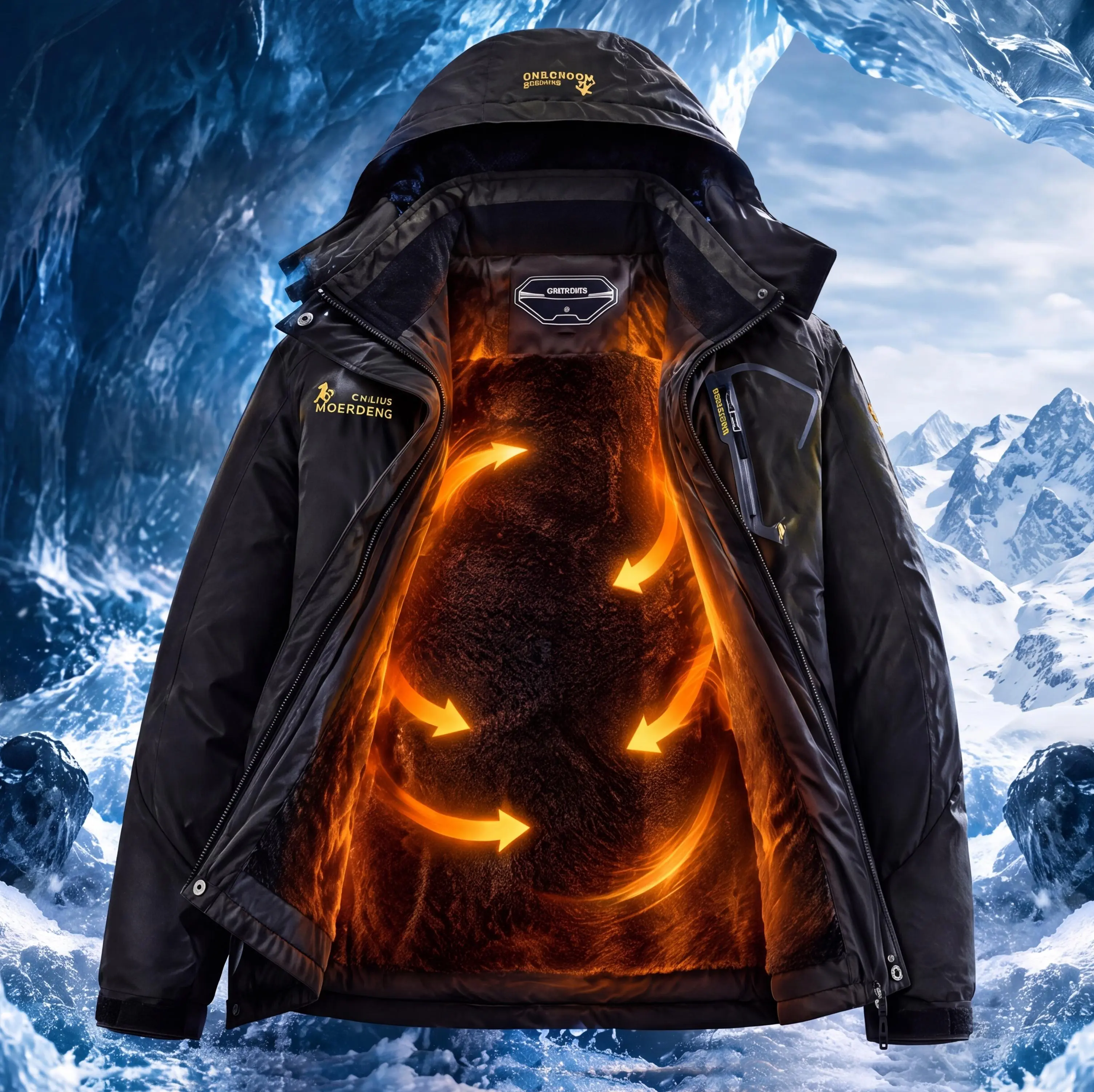 MOERDENG Women's Ski Jacket Warm Winter Coat Snowboarding Jacket | Waterproof, Windproof & Warm, Detachable Hood, Zipper Pockets, Ideal for Snow Sports & Winter Outdoor & Daily commute