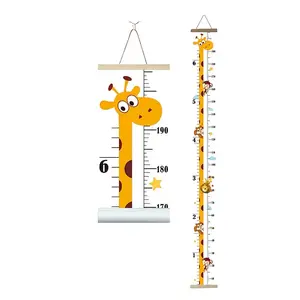 Height Measurement Wall Chart, Growth Chart with Wooden Frame, Removable Fabric Canvas, Kids' Room Decor, Christmas Gift