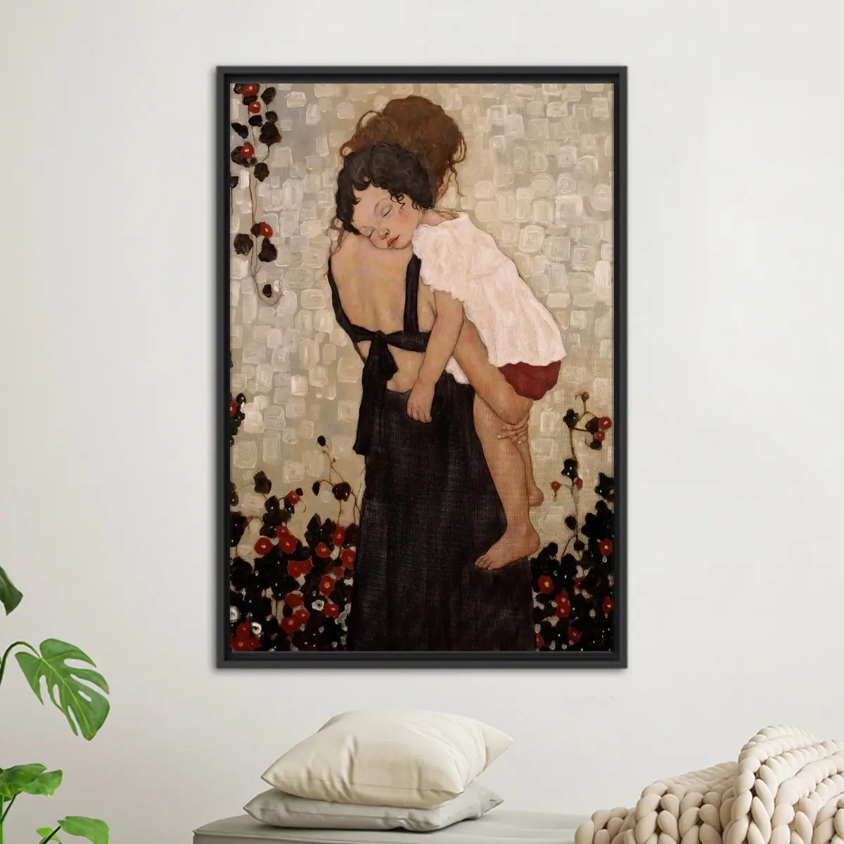 Modern Art, Reproduction Poster Print, Gustav Klimt Art Poster, Modern Wall Decor,, Personalized Gift for Mom, Mother And Child Art Poster, Room Decor, Unframed