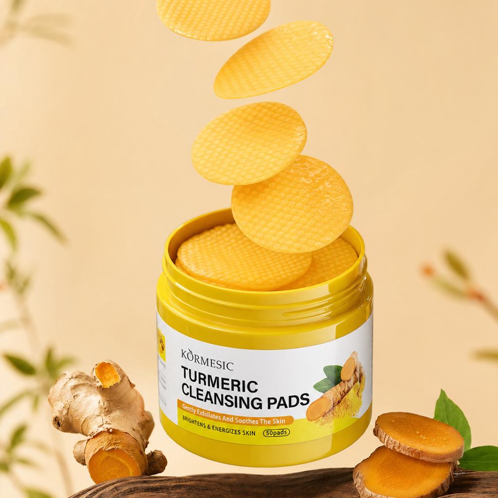 Turmeric Exfoliating Cleansing Pads with Salicylic Acid, Gentle Soothing Facial Pads for Pore Refining, Skin Radiance Boosting, Daily Skin Care for Dull & Acne‑Prone Complexion, 50 Pads Per Jar Skin Repair Facial Wash