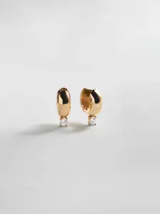 Kourtney Huggie Earrings - Kourtney Gold Plated Brass Earrings