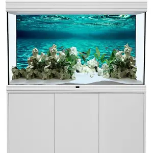Fish Tank Background 36x24 inch Turquoise Clear Water Ripple Lakebed Undersea Ocean Floor Underwater Seabed Polyester Backdrop Reptile Habitat Terrarium Aquarium Background