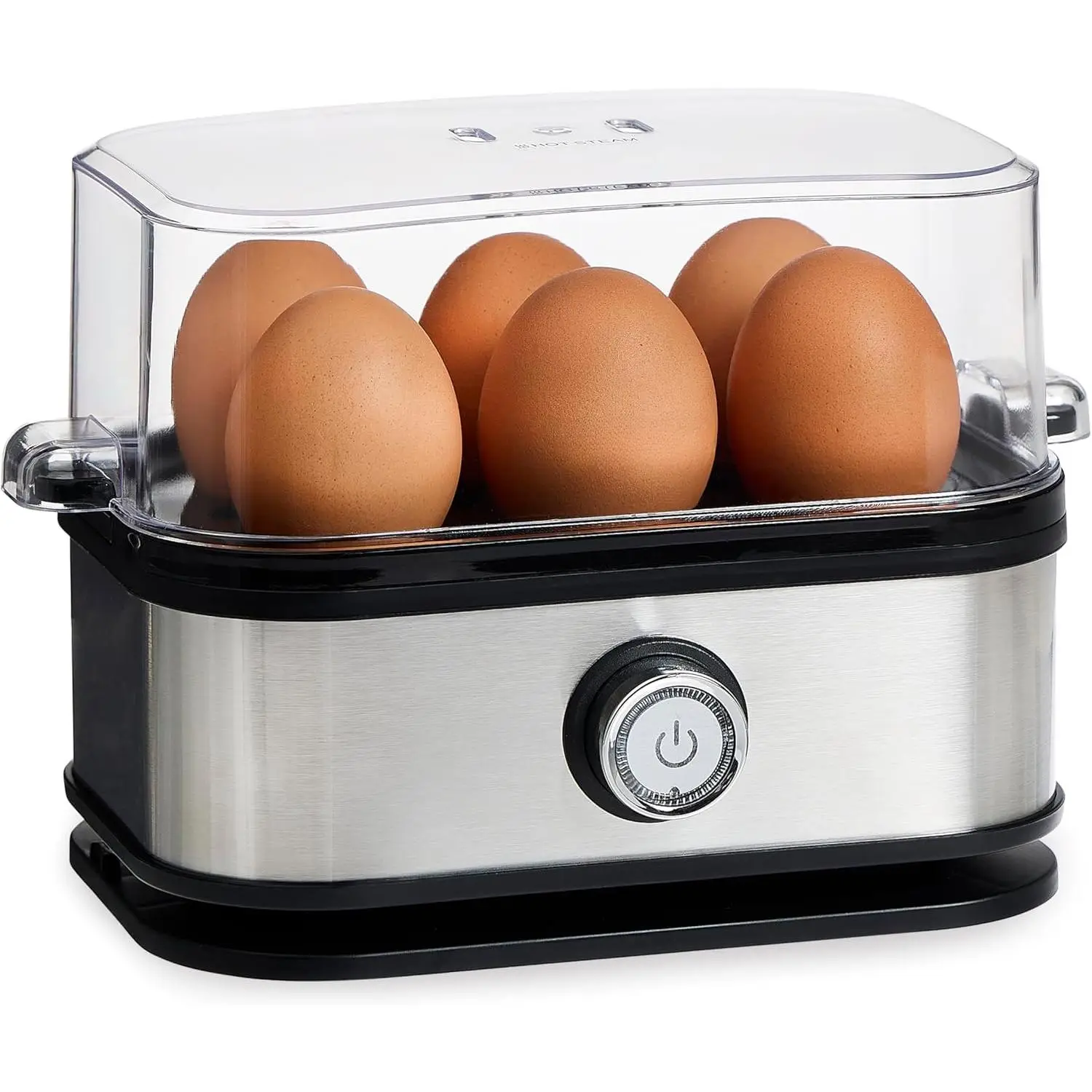 6 Egg Capacity Electric Egg Cooker for Hard Boiled Eggs, Poached Eggs, Scrambled Eggs, or Omelets with Auto Shut Off Feature , with Tray, Measuring Cu