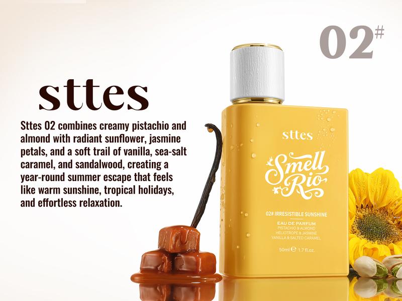 New!50ml Sttes Perfume 02 Irresistible - Perfume for Women - Pistachio, Vanilla & Salted Caramel Eau de Parfum 50ml