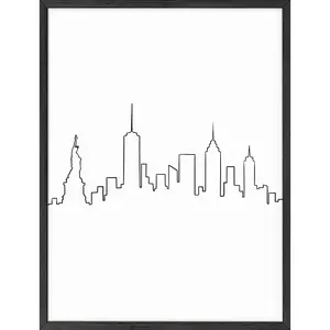 Skyline Poster  - Artistic Wall Decor Print for Room Aesthetic and Vibe