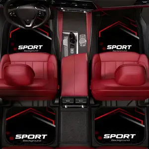 Sport Printed Car Floor Mats and Trunk Liner, Car Liners, Durable and Safe, Ideal Gift, Suitable for Trucks, Cars, Suvs, 1pc/4pcs Set