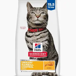 Hill's Science Diet Adult Urinary & Hairball Control Dry Cat Food | Chicken Recipe, 15.5 lb. Bag (Updated Formula)