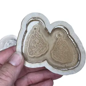 Calcifer Studio Ghibli Howl’s Moving Castle-Earring Silicone Mold for Epoxy or UV Resin DIY carcharms