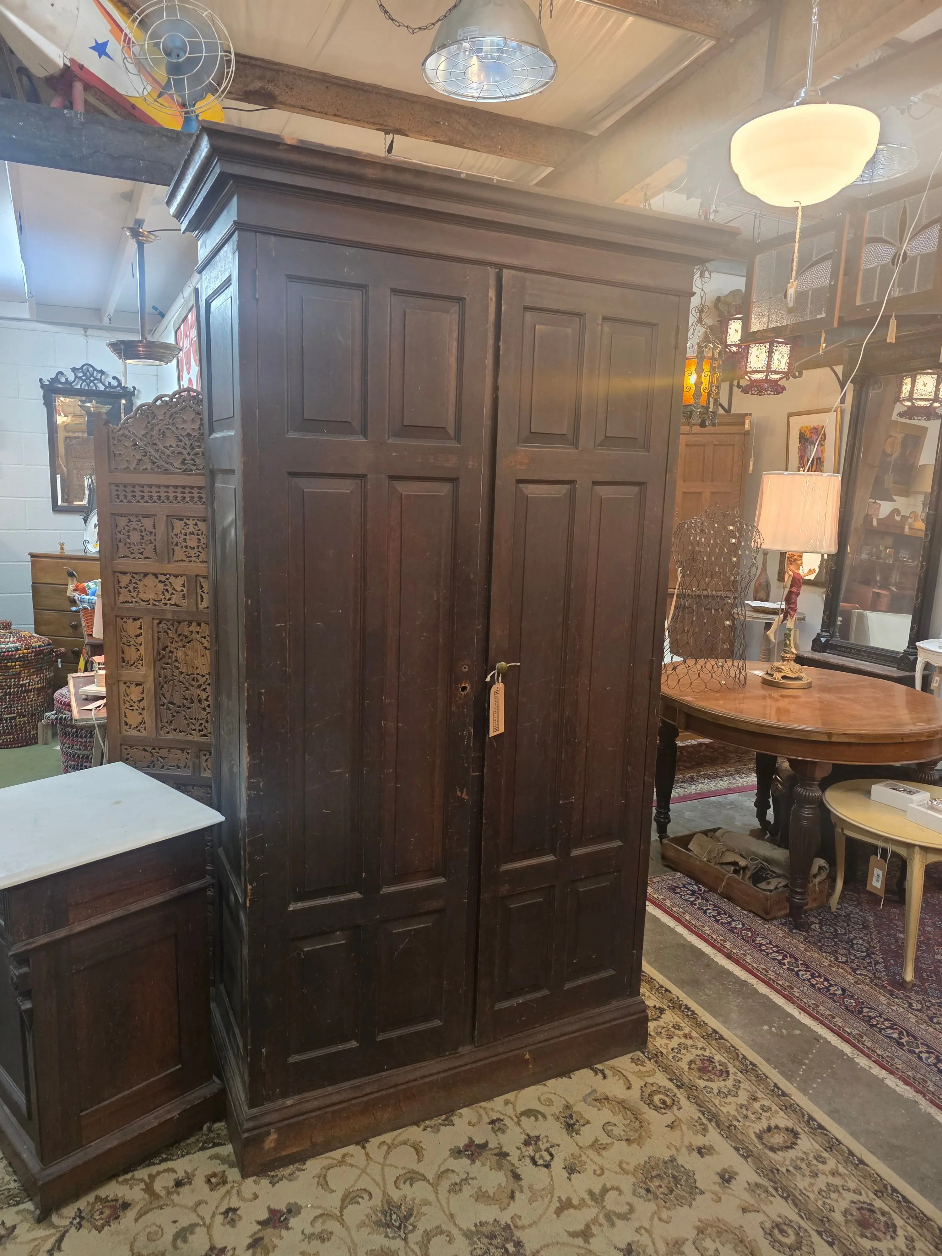 Large Vtg. Solid Wood Armoire