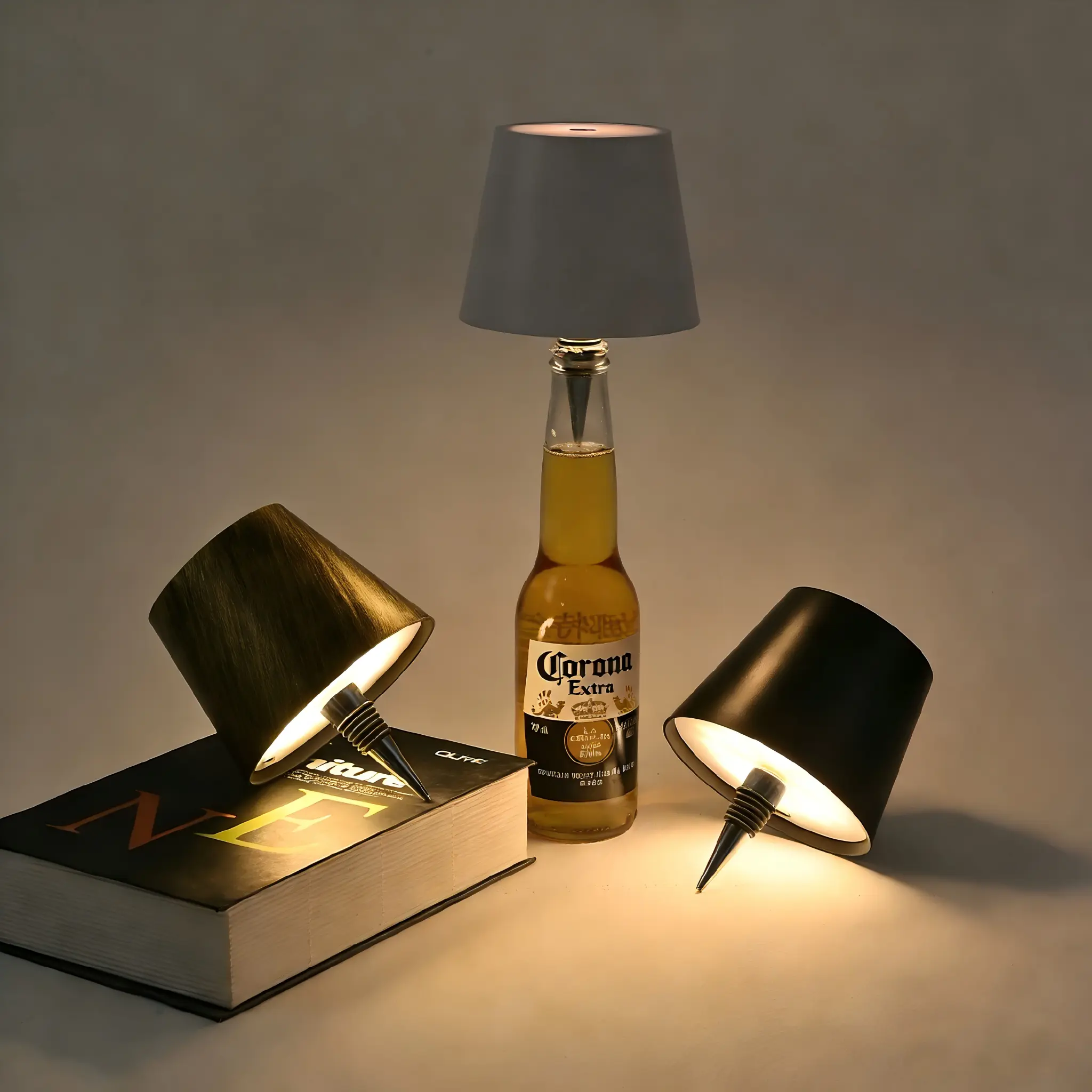 Rechargeable USB Wireless LED Bottle Lamp - 3 Color Temperatures, IP54 Waterproof Dimmable Mood Lamp, Ambient Decor Lighting, Party Gift for Home Bedroom Decor, Led Decoration Lamp