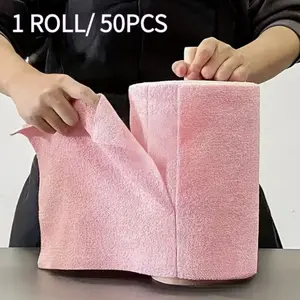 🧽 50-Pack Microfiber Cloth Roll, 25x25cm Reusable Cleaning Towels, Wet & Dry Dual Use for Home, Kitchen & Car