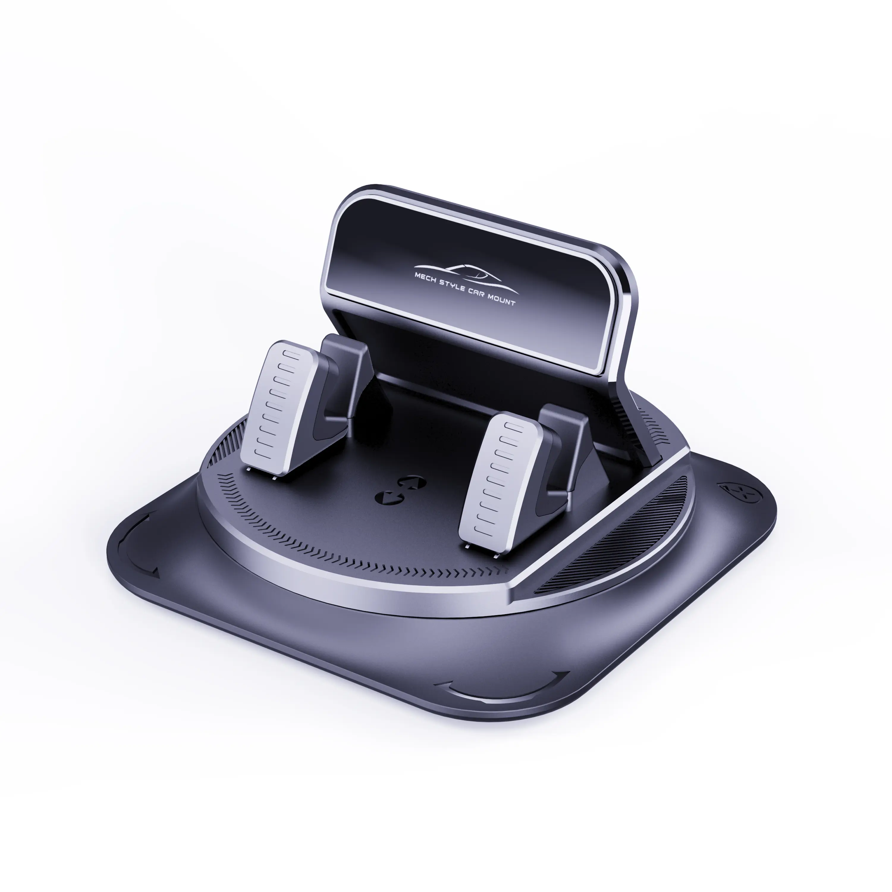 360° Rotatable Car Phone Holder, Adjustable Spring Clip Dashboard Mount, Anti-Slip One Hand Operation, Universal Cell Phone Cradle for iPhone Samsung All Smartphones
