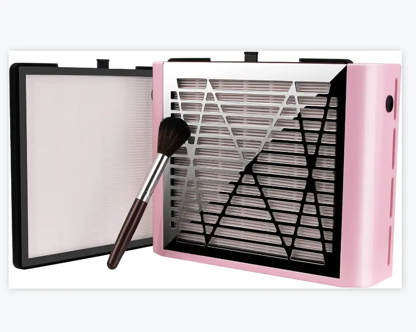 Professional Nail Dust Extractor for Acrylic Applications, 60W Power Vacuum Fan with 2 Reusable Filters for Technicians, Brush, Gel, Nail Supplies, Beauty Products, Eco-Friendly, Dust Control, 60W Nail Dust Collector