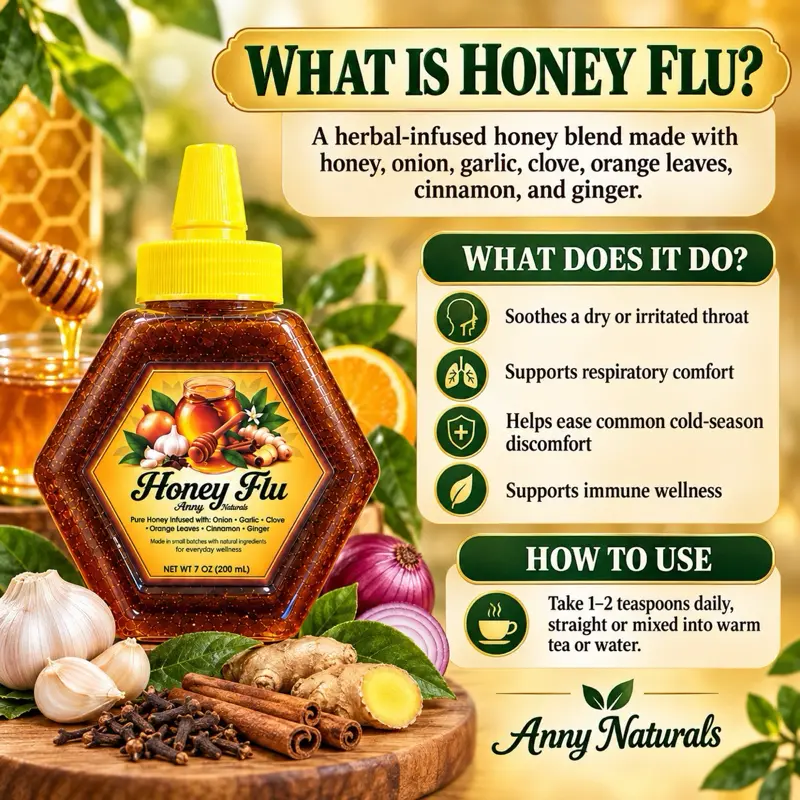Herbal Honey Flu – Immune Support Natural • Handcrafted • Comfort for Cold & Flu