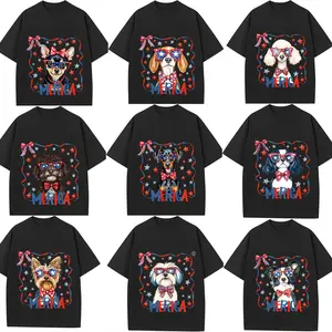 100 Percent Cotton Patriotic Dog Design T-Shirt America Theme Summer Wear For Dog Lovers And Pet Owners  Pet Festival