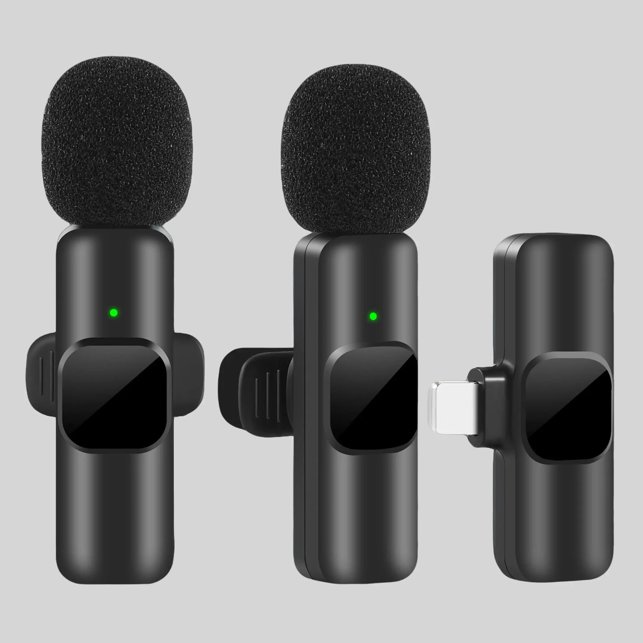 Professional Wireless Collar Clip Microphone for iPhone/iPad/Android Smartphones, Omnidirectional Condenser Recording Mic for Interview Vlogging Video