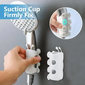 2-Piece Hole-Free Shower Bracket Set, Bathroom Suction Cup Handheld Shower Head Holder, Detachable Wall-Mounted Suction Bracket, Bath Accessories, Waterproof Shower Accessory