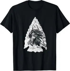 [100% Cotton] Arrowhead Hunter Indian Chief Relic Hunting Native American T-Shirt