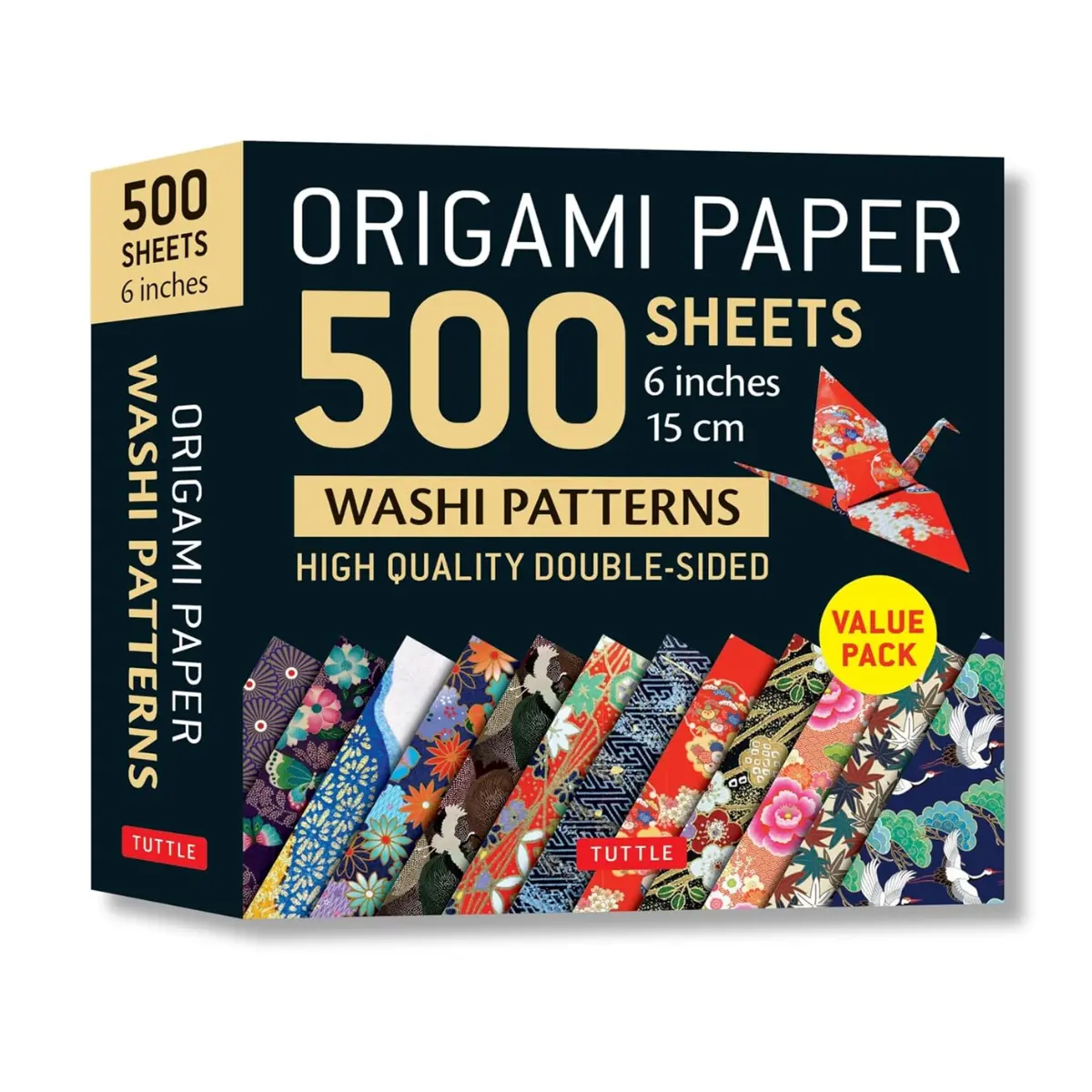 Origami Paper 500 Sheets – Japanese Washi Patterns 6" (15 cm), Double-Sided Designs with 12 Patterns & Project Instructions (Loose Leaf)