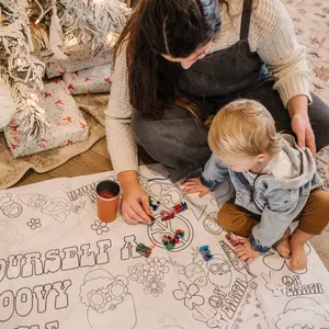 Groovy Christmas Coloring Tablecloth