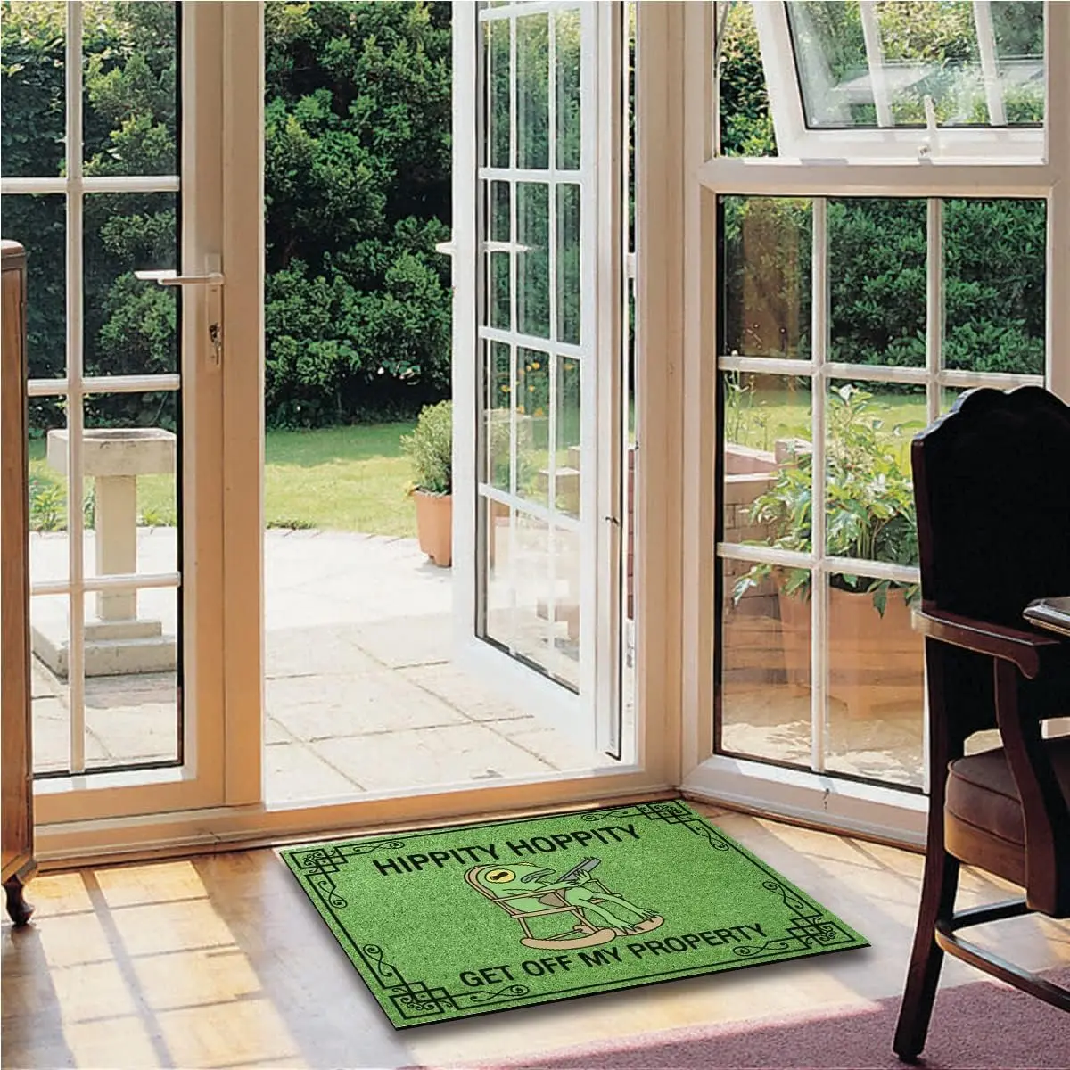 Doormat Hippity Hoppity Get Off My Property Rug for High Traffic Areas