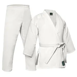 DRAGON White Karate Uniform Set - Lightweight 7oz Poly-Cotton Gi for Kids & Adults with Free White Belt - Perfect for Training & Martial Arts