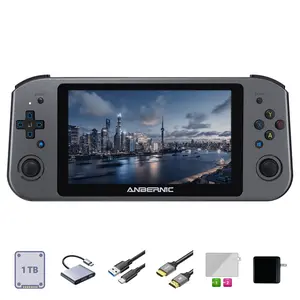 Anbernic WIN600 Handheld Game Console【Buy 1 Get 1 HDMI 8K Cable+1 Multi-port Adapter+1 Screen Protector+1 Charging Cable】Windows 5G WiFi 4.2 Bluetooth AMD Athlon 3050e 5.94-inch OCA Full Lamination IPS Screen 1280*720 Ready to Play Gift Package