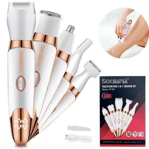 Electric Hair Removal Tool, 1 Set Multifunctional Hair Shaver Portable Rechargeable Hair Trimmer for Arms, Legs, Underarms, Bikini Areas, Professional Hair Removal Tool for Women