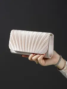 Women's Elegant Pleated Design Evening Bag, Exquisite Trendy Clutch Bag, Fashionable Shoulder Crossbody Bag for Party Decoration, Handheld Bag Purse