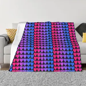 Blankets,Bisexual Hearts - LGBT Gay Pride Bisexual Throw Blanket Flannel Blanket Soft Fuzzy Blankets for Couch,Sofa,Chair,Bed,Camping,Picnic,Travel 60"x50"