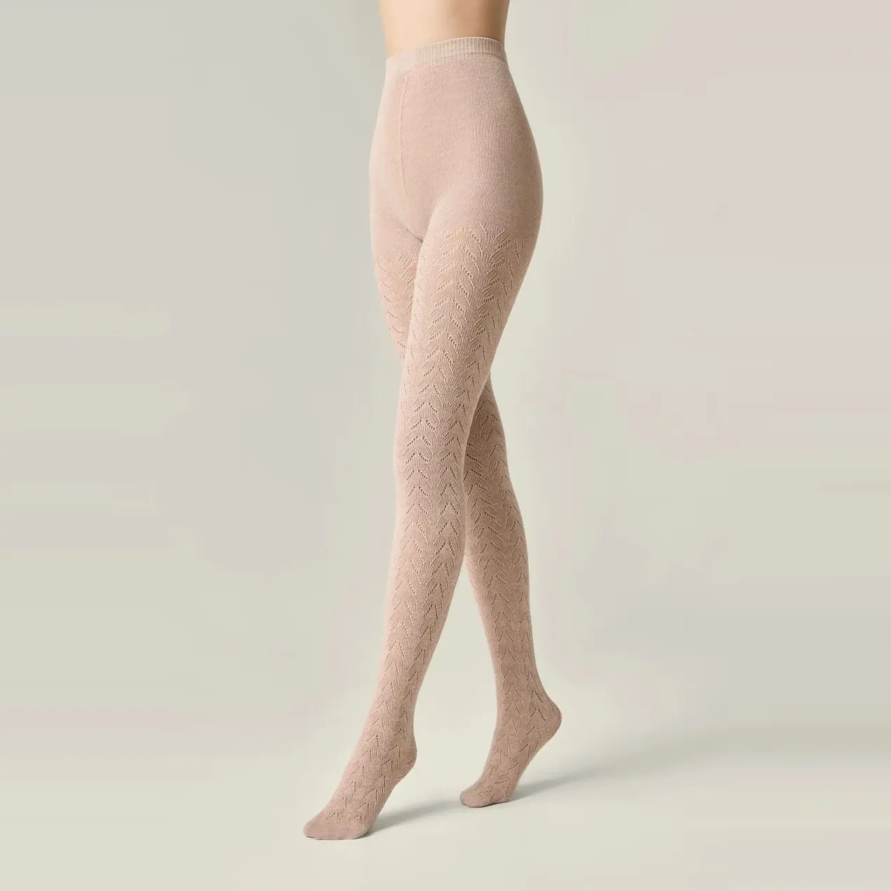 Tights Conte Ajour 300 Den Cotton - Warm Lacy
