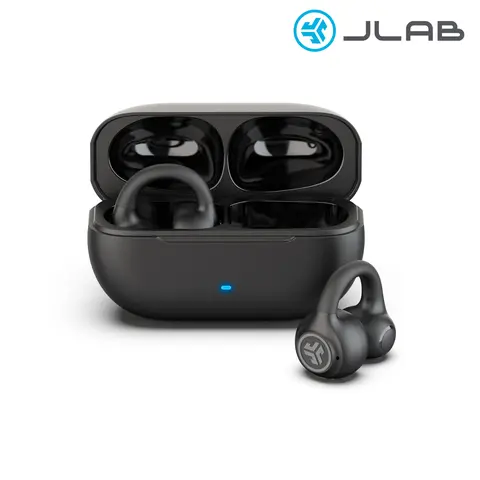 JLab Flex Open-Ear Clip-On Wireless Earbuds,  Earphones, 12mm Speakers, 21+ Hours Playtime, IP55 Water Resistant, Light Weight Earbuds, Bluetooth 5.3, Lightweight, Compatible with iPhone & Android Electronic Audio Devices Custom Instant