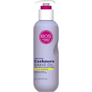 eos Cashmere Skin Collection Shave Oil, Vanilla Cashmere, Soothing and Moisturizing, Prevents Irritation and Razor Burn, 6 fl oz Packaging May Vary
