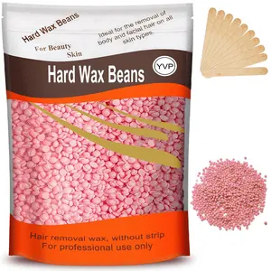 Yovanpur Hard Wax for Hair Removal, Rose Pink Wax Beads for Sensitive Skin and Brazilian Waxing, 10.5 Ounce\/bag with 10pcs Wax Sticks