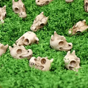 20pcs Dragon Head Skull Bonsai Decorative Statues, Cool Garden Decoration Miniatures, Outdoor Fairy World Landscape Decorative Statues