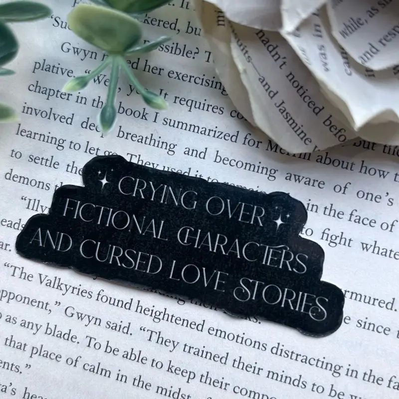 Crying over Fictional Characters and Cursed Love Stories Sticker