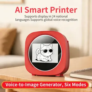 Smart Ai Voice Thermal Printer, Ai Auto-Generated Images, 2.4 Inch Display, Includes Photo Paper Roll, Ideal for Notes, Lists, Photos, Parent-Child Gift