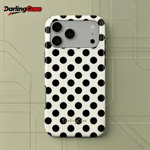 DarlingCase Classic Black & White Polka Dot Phone Case, Tough Anti-Scratch Hard Shell Cover with Timeless Polka Dot Pattern, Fits Most Smartphones