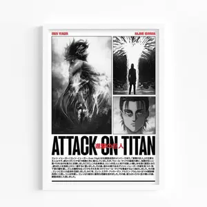 Attack on Titan Poster, Eren Yeager Anime Decor, AOT Anime Posters, Room Wall Art