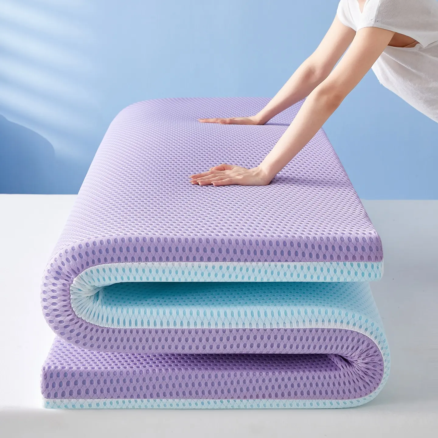 0-Sense Pressure-Resistant Gel Memory Foam Mattress Removable Washable Three-Dimensional Student Bedroom Anti-Sagging Tatami Soft Cushion 9CM