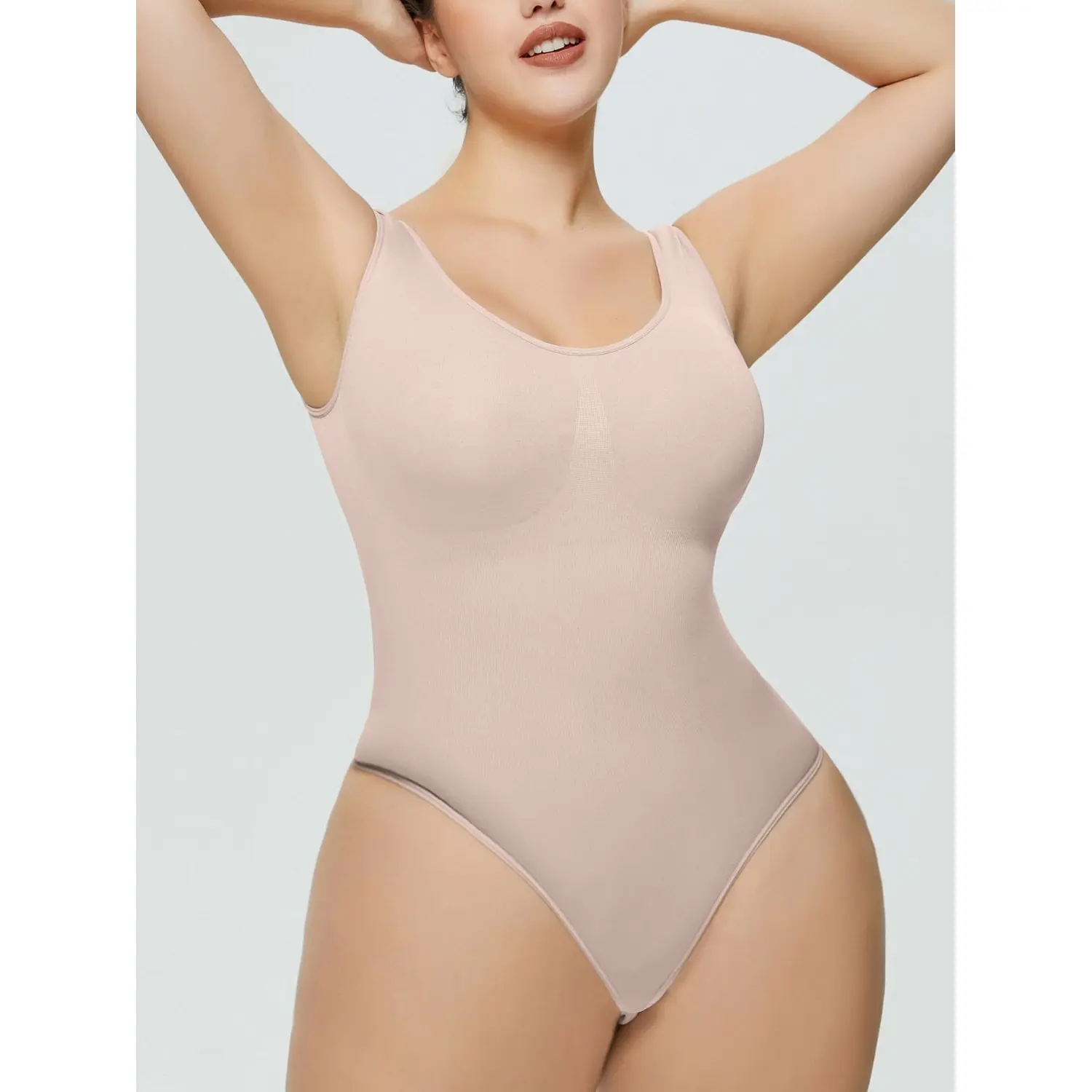 Scoop Neck Wide Strap Shaping Bodysuit