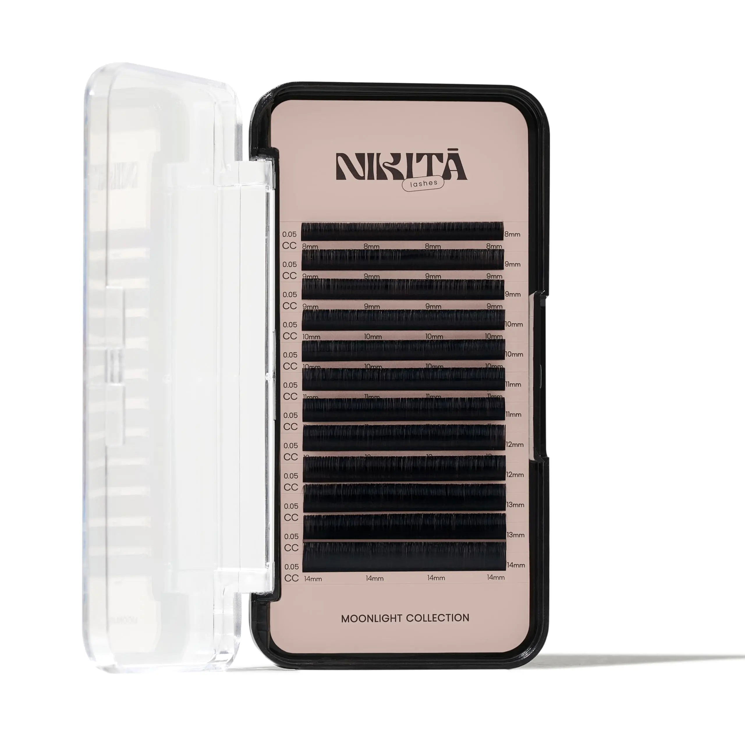 NIKITĀ atelier Lash Extension Tray 0.15D Curl 14-19mm MIX - Classic Lash Extensions in Cashmere, Silk & Mink Blend - Ultra-Soft Individual Eyelashes for Professional Lash Artists