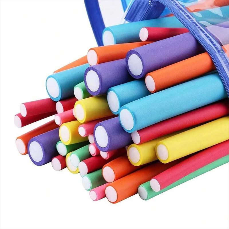 Heatless Flexible Hair Rollers Curlers 42-pack 7" Soft Foam Flexi Twist Curling Rods for Short Long Hair